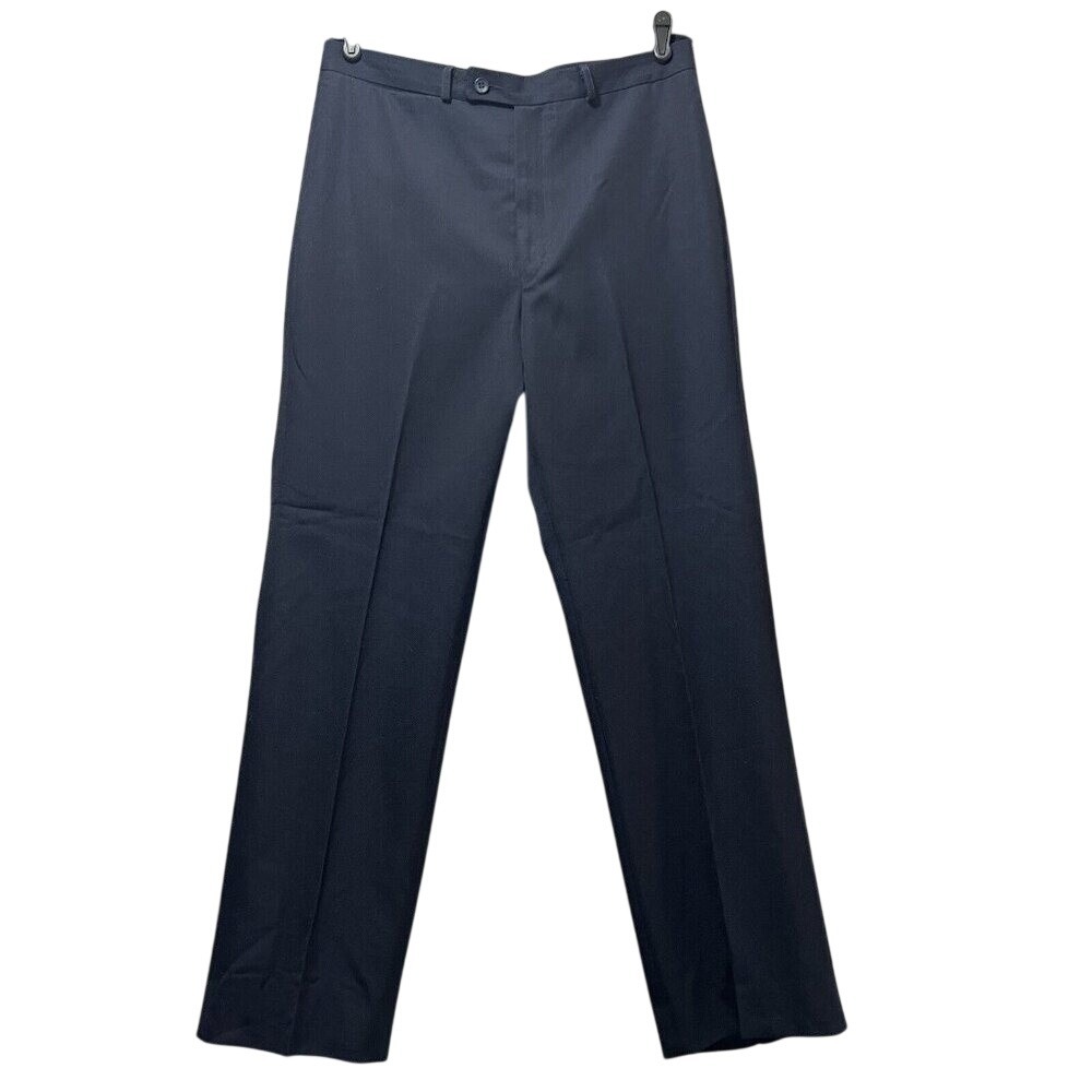 Vintage Men's Slacks 34x31 Viola 70s 80s Blue Dress Pants Talon Zip Flat Front